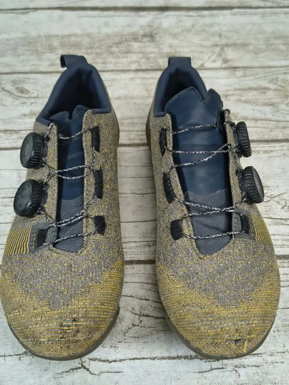 Rapha Explore Powerweave Gravel Cycling Shoes EU 38 US 5.75 Dual BOA Yellow Gray